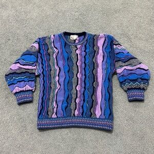 VINTAGE 90's Lorry Marshall Coogi style colorful biggie sweater Size L